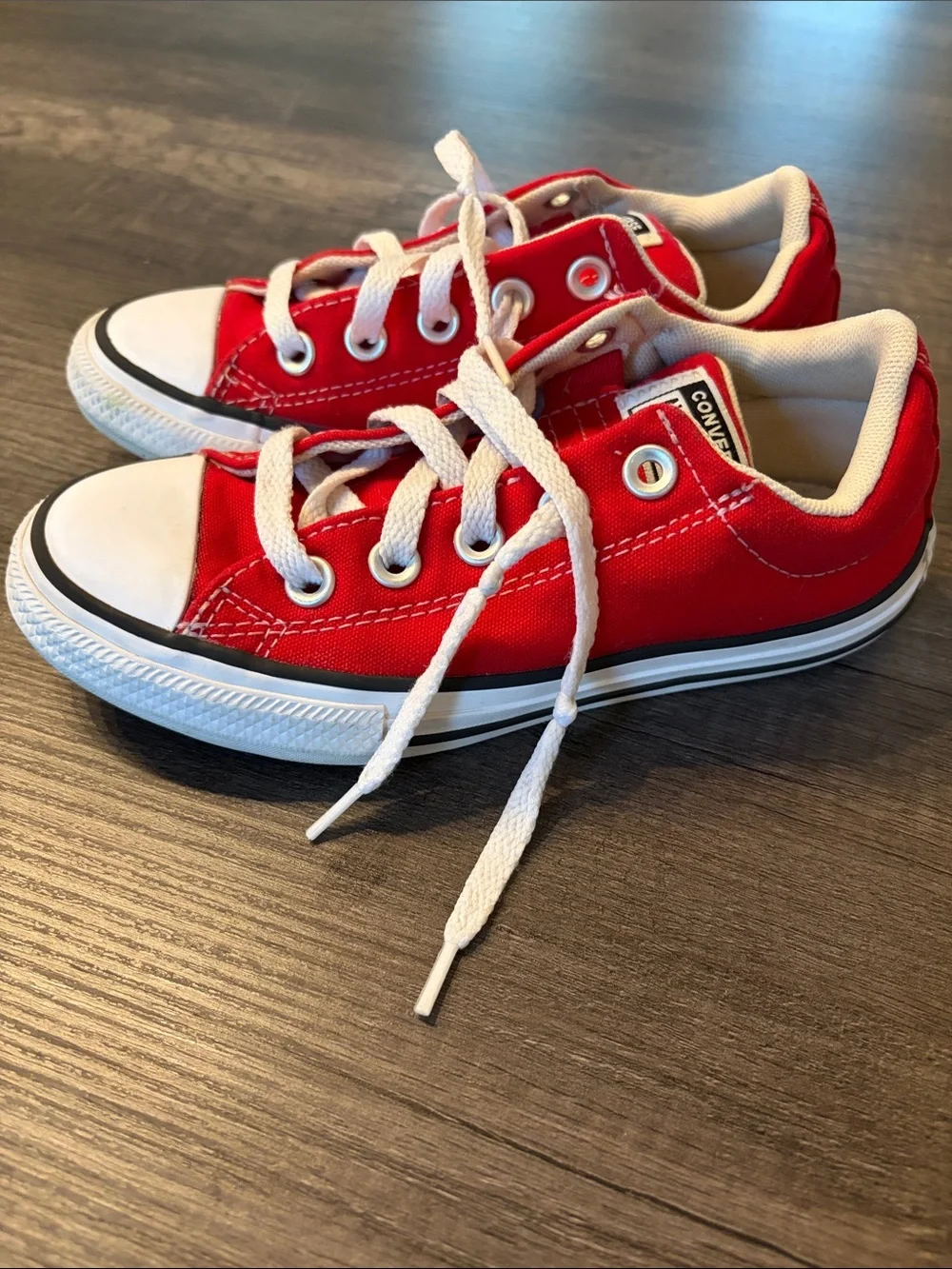 Converse Kids Red Low Top Canvas Sneakers